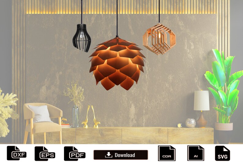 Modern Pendant Light Wood Hanging Lamp Shade Wood Etsy