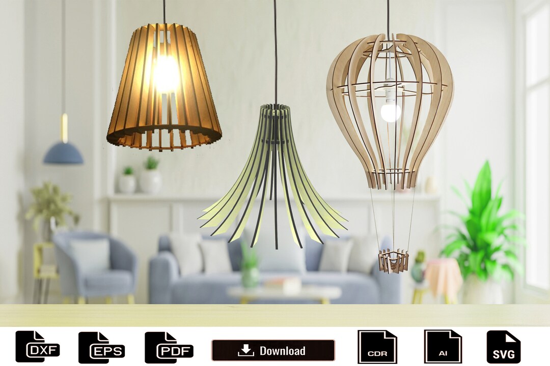 Modern Pendant Light Wood Hanging Lamp Shade Wood Etsy