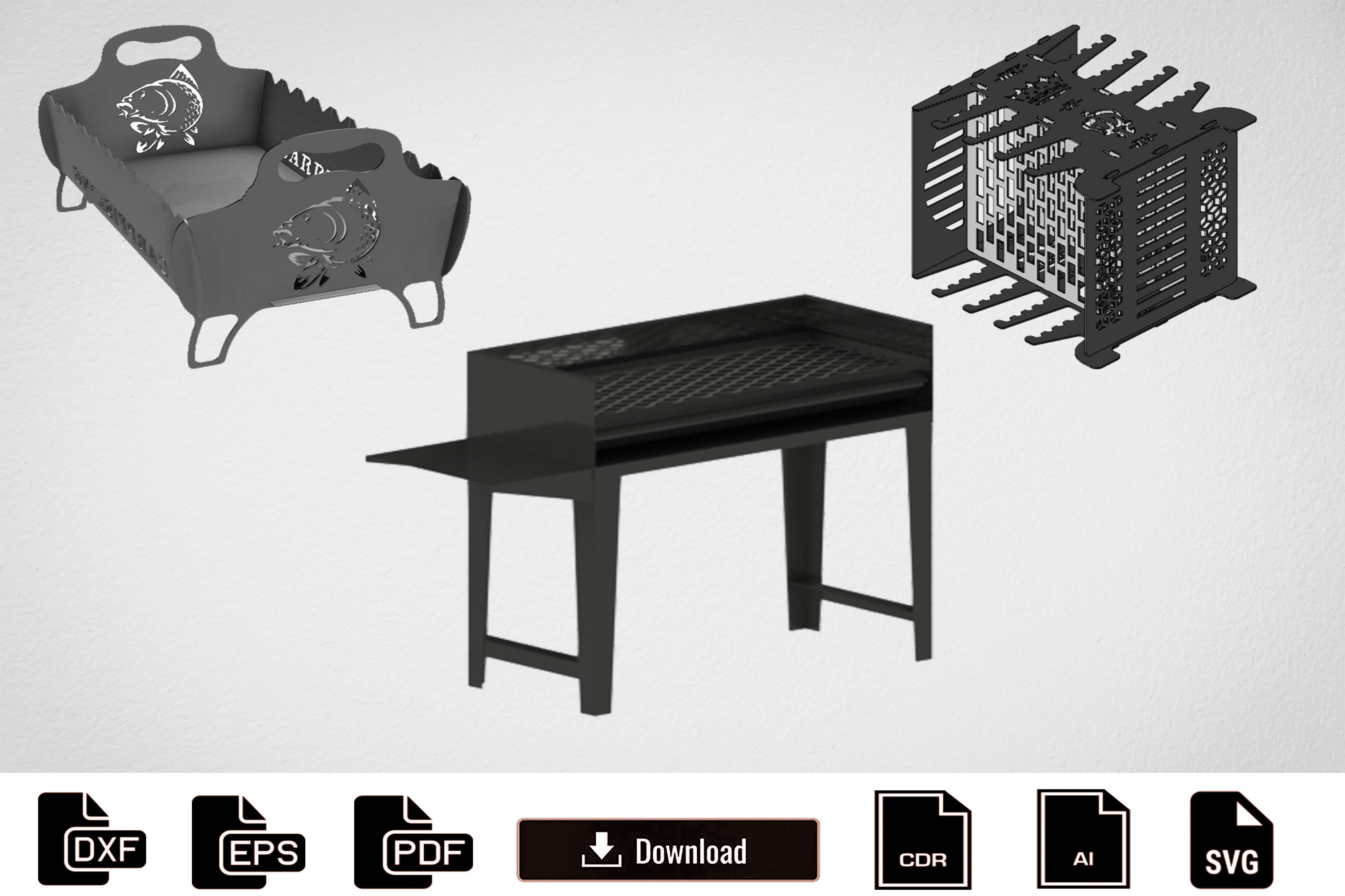 Fire Pit Dxf Files Bbq Dxf Dxf Files for Plasma Grill Fire Etsy