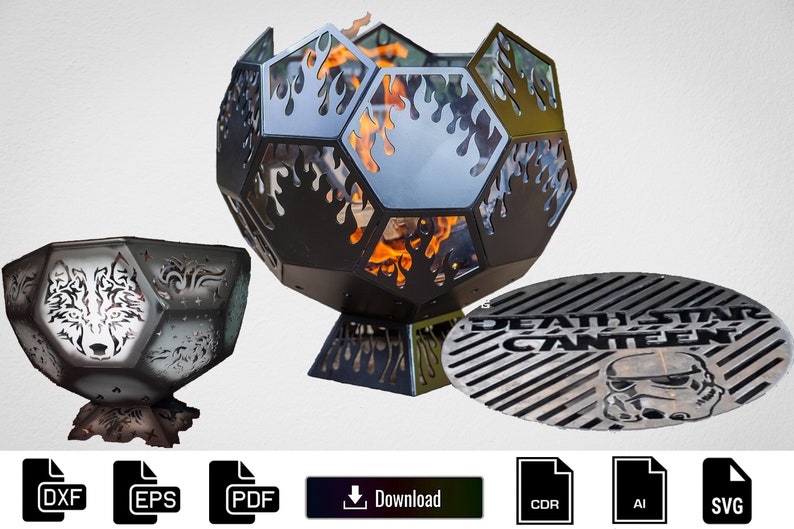 Fire Pit Dxf Files Bbq Dxf Dxf Files for Plasma Grill Fire Etsy