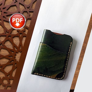 Porta-cartões de couro pdf, padrão de carteira, modelos de carteira, carteira de couro artesanal, padrão de carteira de couro, carteira diy, carteira fácil, carteira pdf
