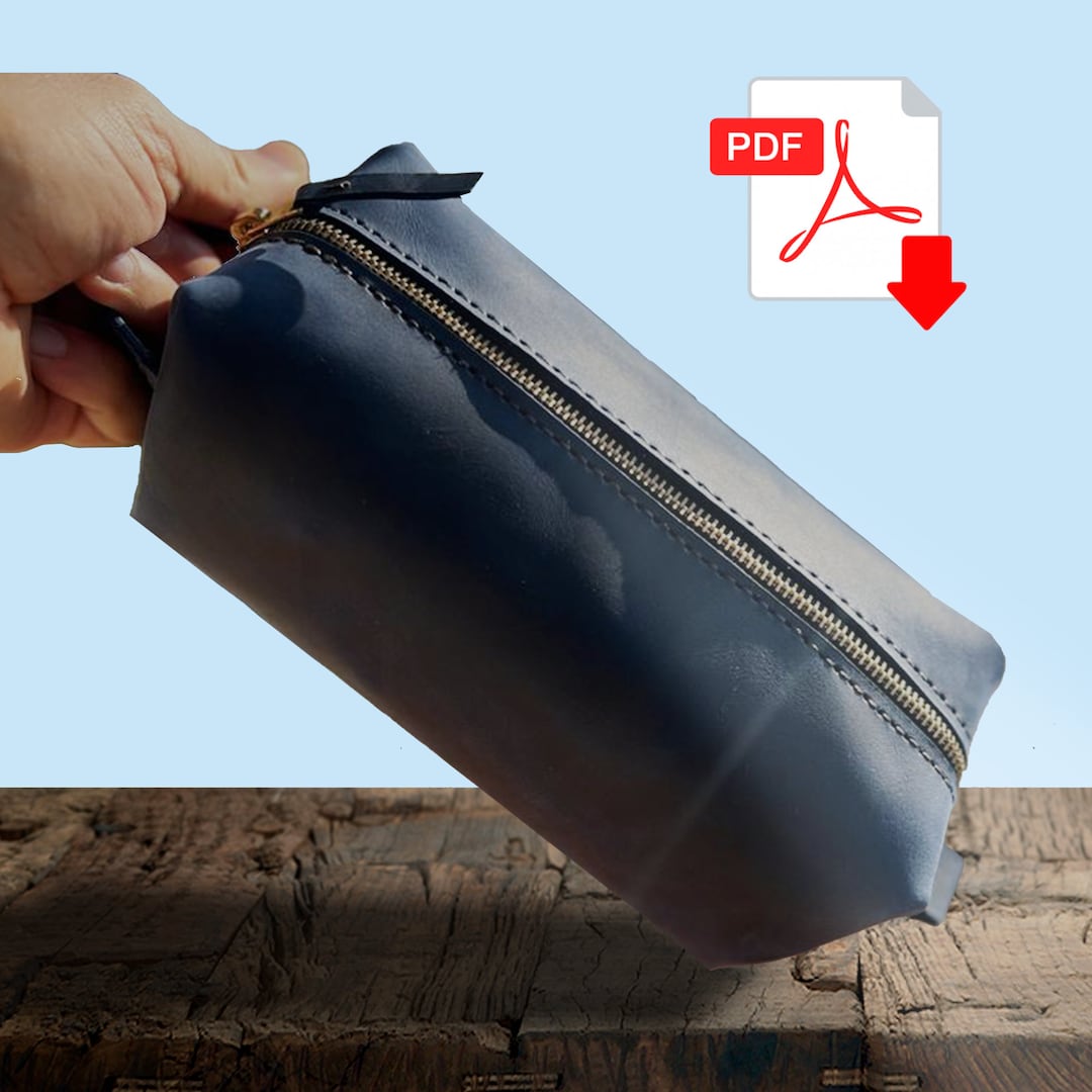 Leather Dopp Kit PATTERN Blue Leather Dopp Kit Pdf Leather Etsy