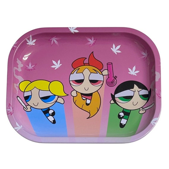 The Power Puff Gals Stoner Pink Metal Tray Rolling Tray