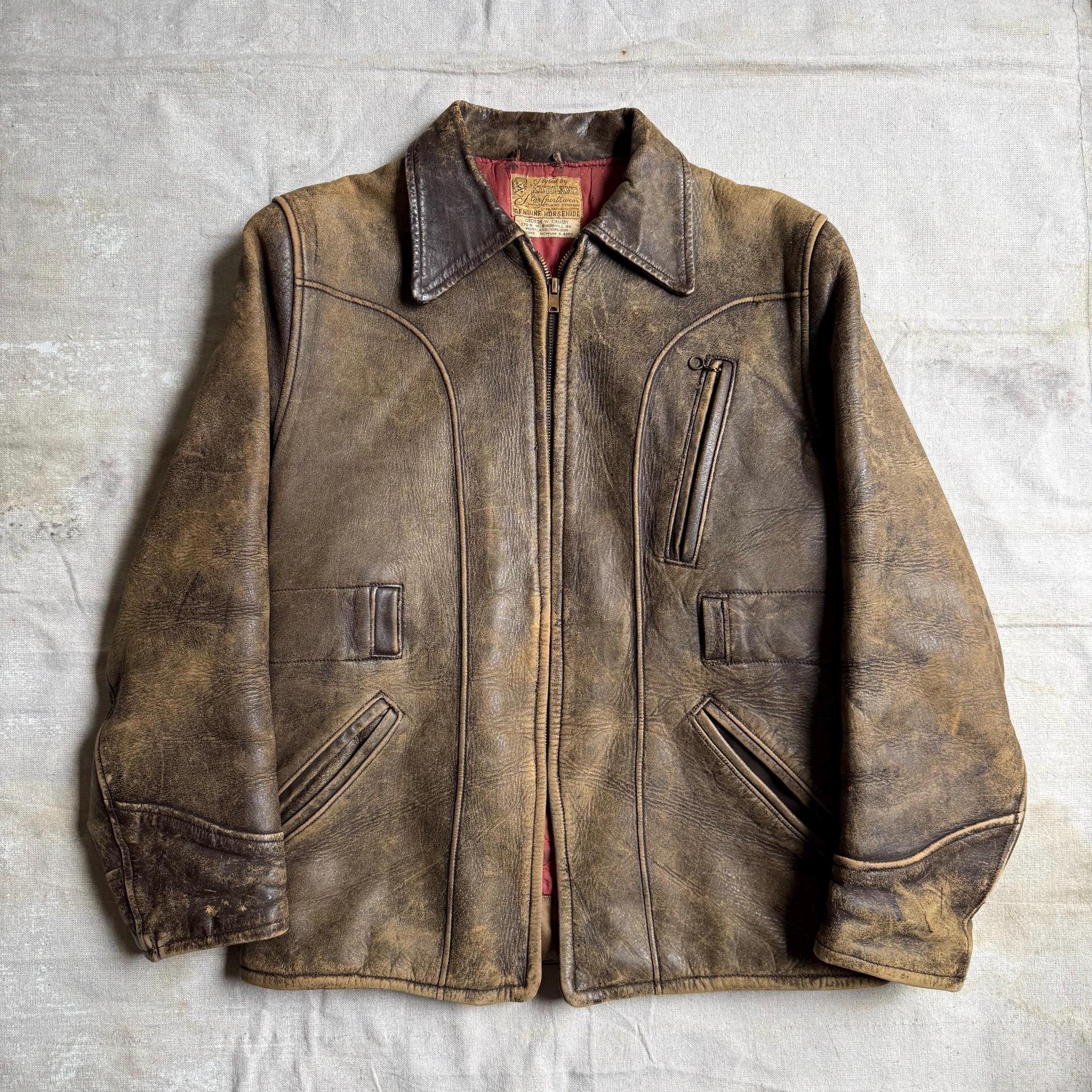 50s leather jacket - Etsy 日本