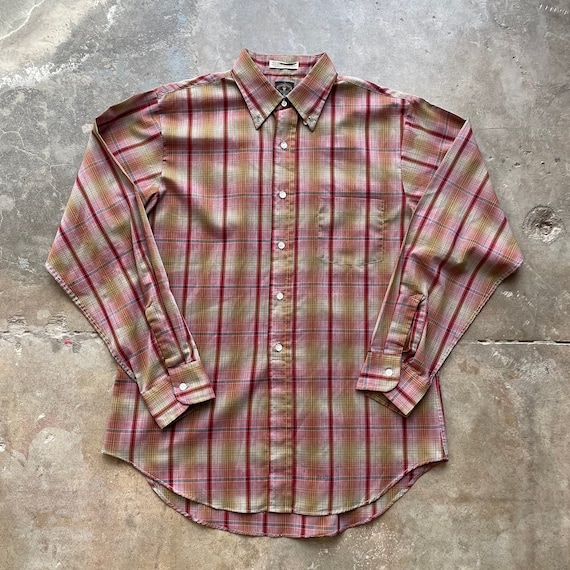 50s Penney's Towncraft Shadow Plaid Wool Shirt Medium - Gem 50s Penney's Towncraft Shadow Plaid Wool Shirt Medium - Gem