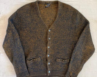 Vintage 60s Jockey The Poodle Grunge Distressed Mohair Cardigan Size Medium