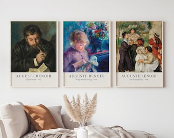 Set of 3 Auguste Renoir, Gallery Wall Prints, Auguste Renoir, Farmhouse Decor, Auguste Renoir Prints, Vintage Print
