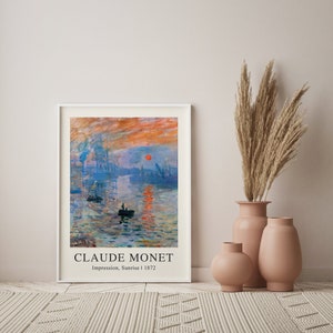 Stampa di Monet, Impression Sunrise, Claude Monet, Poster della mostra di Monet, Claude Monet Poster Wall Art stampabile, Stampa vintage