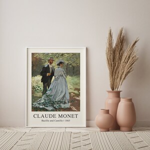 Monet Print, Claude Monet Poster, Bazilla and Camille, Vintage Print, Printable Wall Art, Monet Art Print, Digital Download
