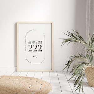 222 Liczba Anioła, Wydruk Numeru Anioła, Natychmiastowy Wydruk Ścienny, Pobieranie Cyfrowe, Wyrównanie, Duchowy Plakat Energii Manifestacji,