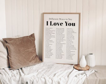 Ways to Say, Love You Print,Valentines Day Decor,Trendy Prints,I Love You Wall Art,Retro Wall Art, Digital Download, Vday Print