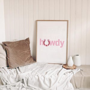 Howdy Word Print, Howdy Wall Art, Printable Art, Howdy Poster, Howdy Typography Art, Retro Wall Decor, Western Print, Cowboy Wall Art