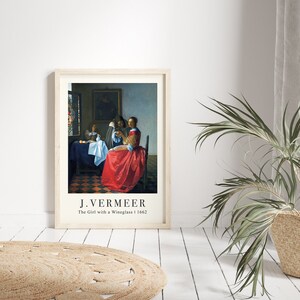 Johannes Vermeer Poster, Johannes Vermeer Print,Johannes Vermeer, Vermeer Print, Vintage Wall Decoration, Oil Painting