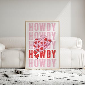 Howdy Wall Art, Printable Art, Howdy Word Print, Howdy Poster, Howdy Typography Art, Retro Wall Decor, Western Print, Cowboy Wall Art,