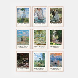 Monet Poster, Claude Monet Print,Claude Monet Set of 9, Monet Exhibition Poster, Vintage Print, Printable Art, Eclectic Wall Art
