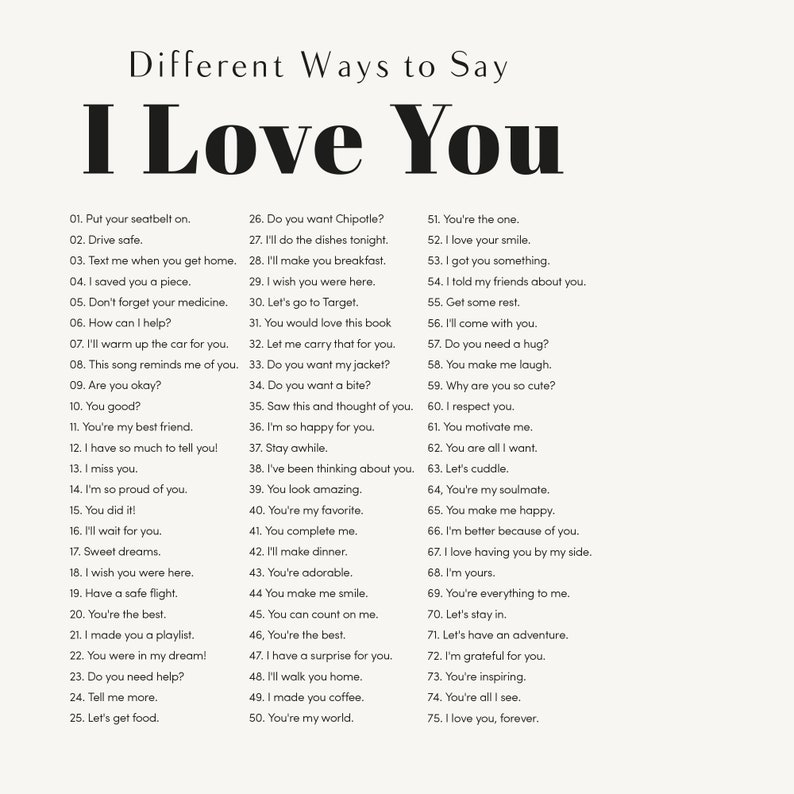 Ways to Say Love You Printvalentines Day Decortrendy - Etsy