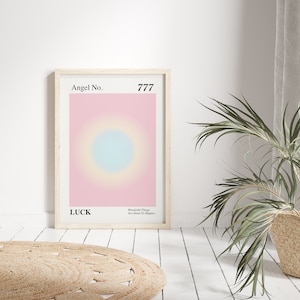 777 Print, Angel Numbers Poster, Digital Download, Gradient Wall Art, Spiritual Print, Gradient Home Decor, Positive Affirmation