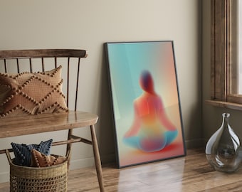 Abstract Yoga Pose Print: Meditation Wall Art (Digital Download)