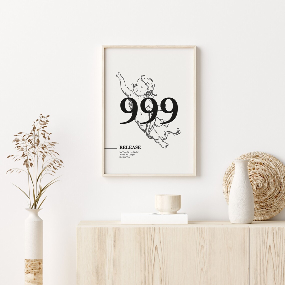 999 Angel Number, RELEASE Number Print, Instant Printable Wall Art ...