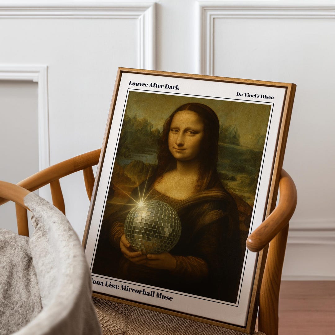 Mona Lisa Disco Poster - Funny Wall Art, Pop Culture Print, Da Vinci ...
