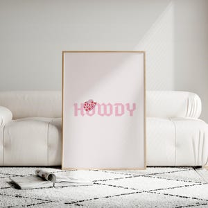 Howdy Word Print, Howdy Wall Art, Printable Art, Howdy Poster, Howdy Typography Art, Retro Wall Decor, Western Print, Cowboy Wall Art