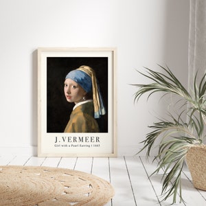 Johannes Vermeer Print,Johannes Vermeer, Girl With a Pearl Earrings, Vermeer Print, Vintage Wall Decoration, Oil Painting