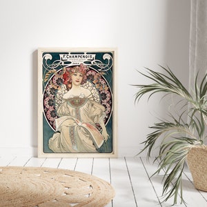 Alphonse Mucha Poster, Alphonse Mucha Print, Printable Wall Art, Digital Download, Vintage Print, Alphonse Maria Mucha