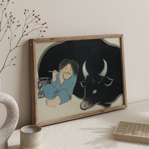 Kamisaka Sekka Print, Japanese Art, Old Japanese Traditional Art Painting, Momoyugosa Japandi Wall Art