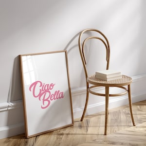 CIAO Print, Ciao Bella Poster, Vintage Poster,Retro Typography Poster,Gallery Wall Art,Printable Wall Art,Trendy Wall Art,Black