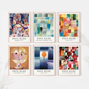 Paul Klee Print, Paul Klee Set of 6 Prints, Gallery Wall Set, Paul Klee,Digital Download, Exhibition Poster, Paul Klee Printable Poster