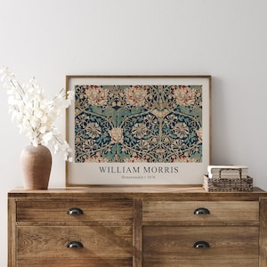 William Morris Print, Vintage Floral Wall Art, Art Nouveau Poster, Botanical Print, Antique Flower Illustration, Victorian Home Decor