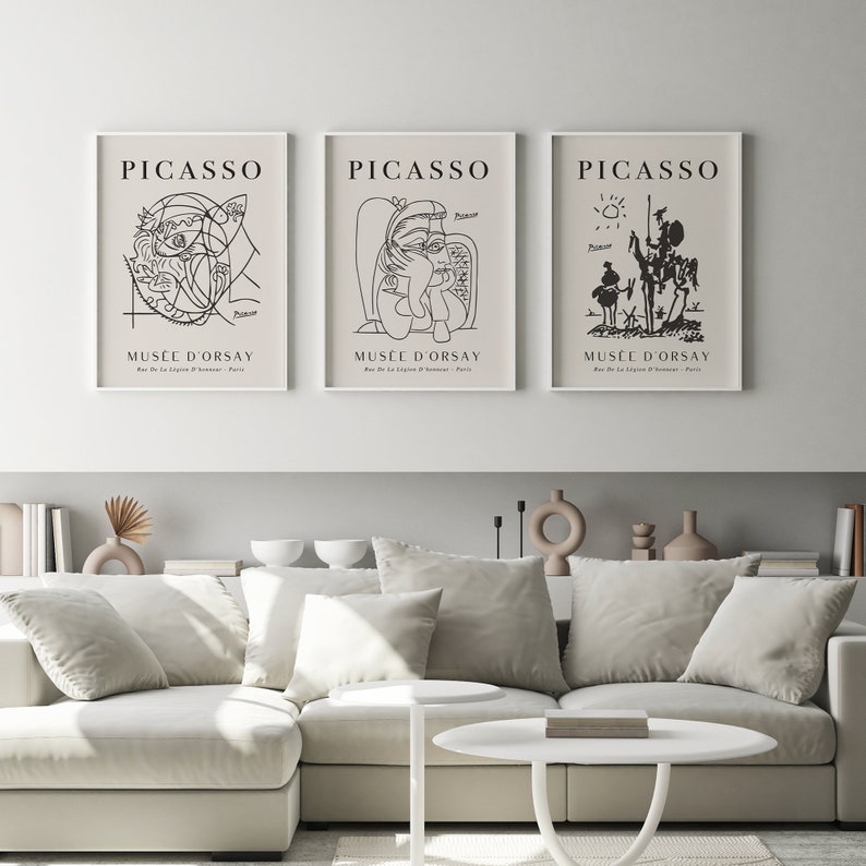 Picasso Print Set of 3, Gallery Wall Set Print, Picasso Line Art ...