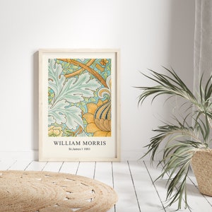 William Morris Poster, William Morris Print, Wall Art Decor, William Morris Art, Exhibition Poster, Floral Print, Morris Print