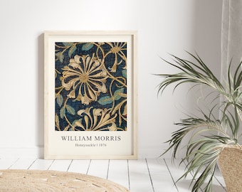 William Morris Print, William Morris, Honeysuckle, Printable Wall Art, Printable Wall Art, Exhibition Poster, Digital Download