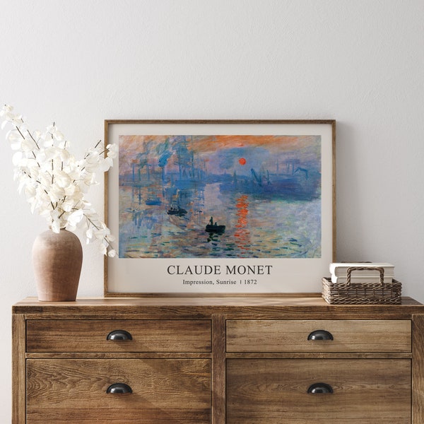 Claude Monet Print, Impression Sunrise, Claude Monet, Monet Exhibition Poster, Printable Wall Art, Vintage Print