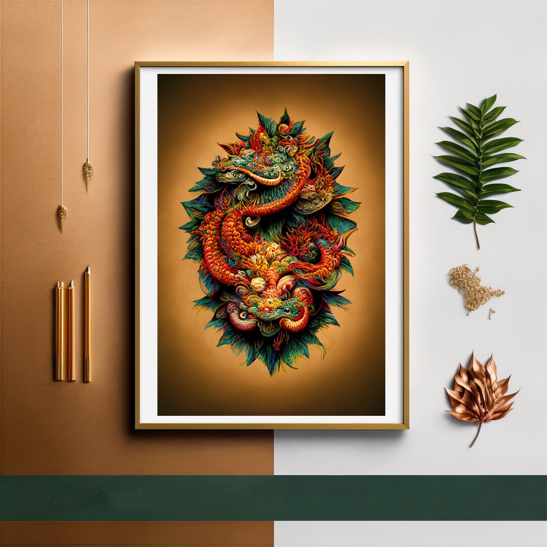 Printable Chinese Dragon Wall Art Dragon Art Print Printable - Etsy