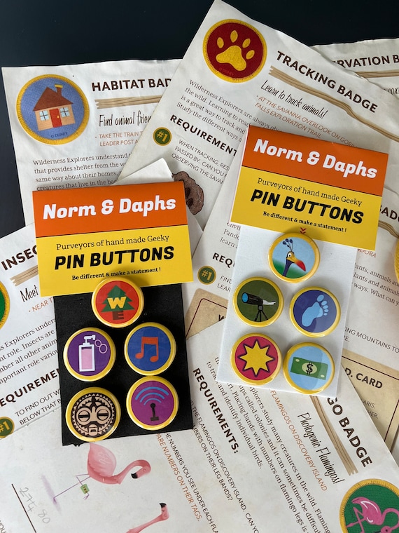 Wilderness Explorer Pin Button Starter Packs! Birthday gift
