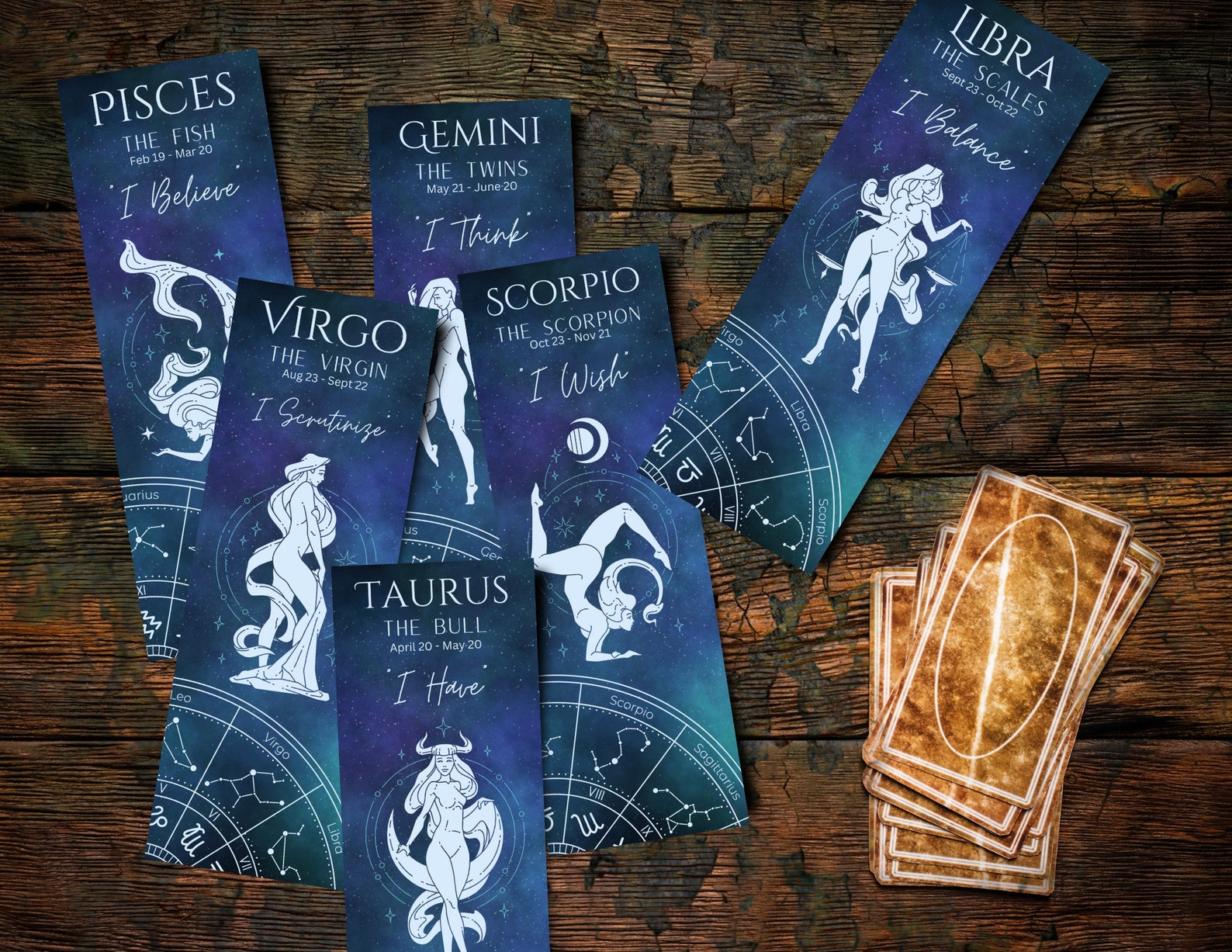 Printable Zodiac Sign Bookmarks, Instant Download, Zodiac Gifts, Book ...