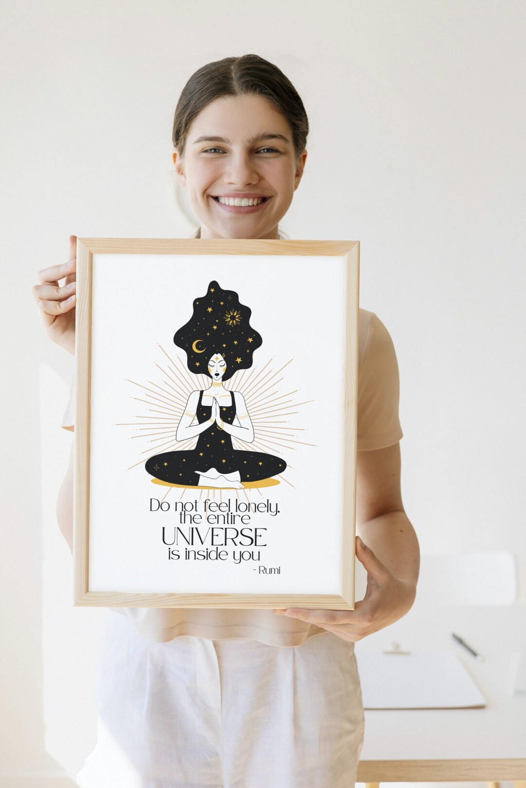 Printable Meditation Wall Art Rumi Quote Inspirational Etsy