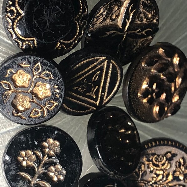 Antique Glass Buttons Etsy