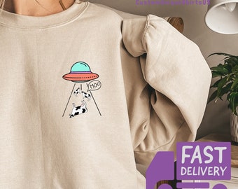 Funny Alien Abduction Sweatshirt: Trendy UFO Crewneck