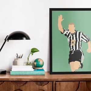 Alan Shearer Poster. Newcastle. Newcastle United. Newcastle Poster. Newcastle Gift.