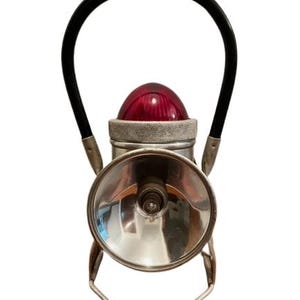 Vintage Aluminum Railroad Lantern with Red Top - The Handilite Co Sturgeon Bay WI