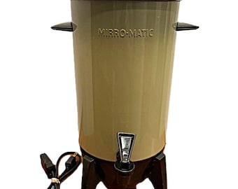 Cafetera eléctrica de aluminio Mirro-Matic de 22 tazas, color verde aguacate, estilo vintage de los años 70.