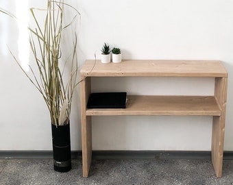 Console Table Reclaimed Wood Console Table Entryway Organisation Storage Shelf Minimalist Furniture Housewarming Gift Narrow Console Table