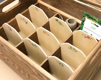 Seed Storage Large Organiser Gardeners Gift Mothers Day Gifts for Dad Greenhouse Gift for him Vintage Decor Housewarming