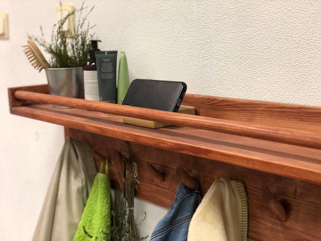 Coat Rack Floating Shelf Coat Hooks Hat Rack Housewarming Gift Large