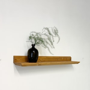 Solid Pine Floating Shelf: Modern Farmhouse Rustic Wood