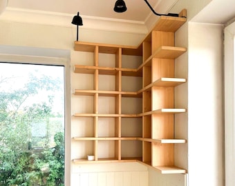 Estante flotante para tazas, organizador de cocina escandinavo, estante para tazas hecho a mano