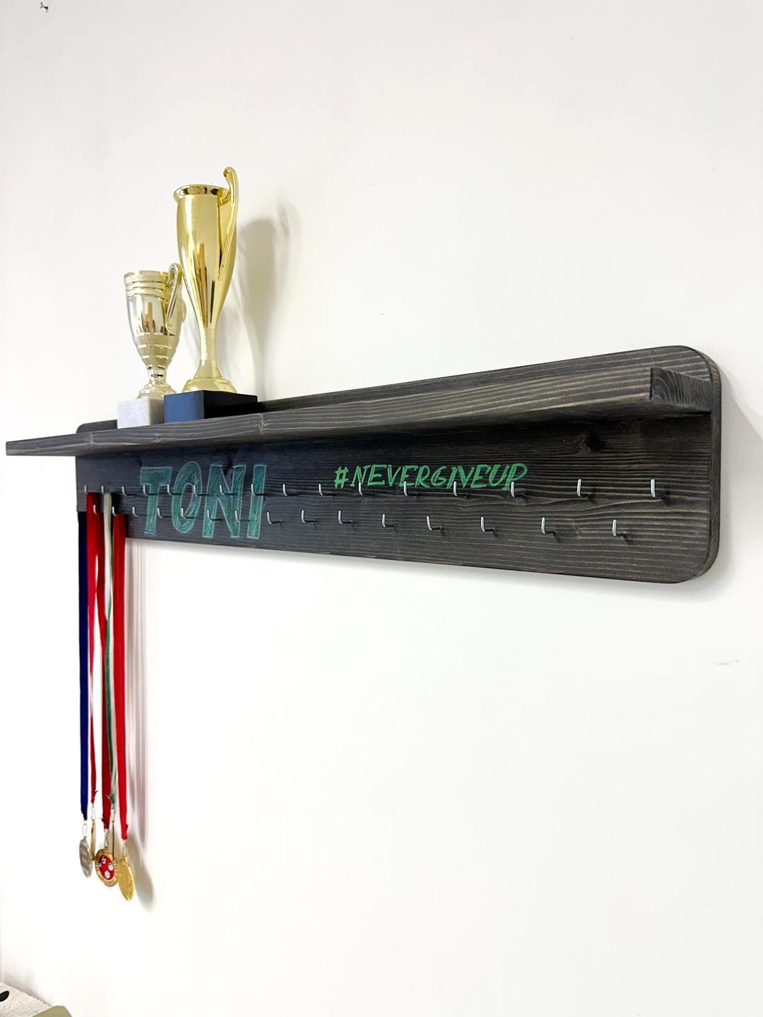 Wall Mounted Medal Holder Personalised Name Gymnastics Medal Rack ...